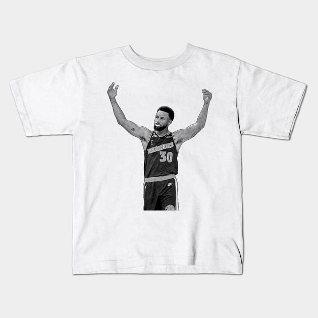 Steph Curry Gold Blooded Kids T-Shirt by Puaststrol